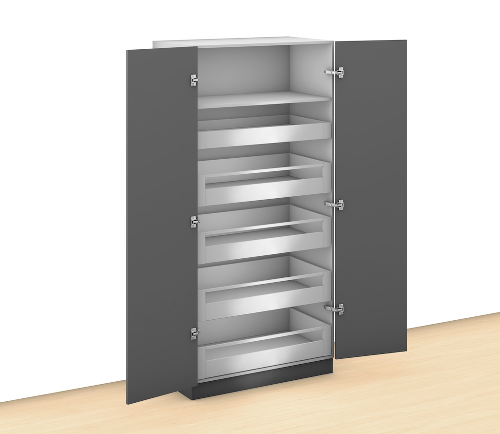 SPACE TOWER set 4 high-sided inner drawers + 1 shallow inner drawer NL = 500 mm, 70 kg, double door