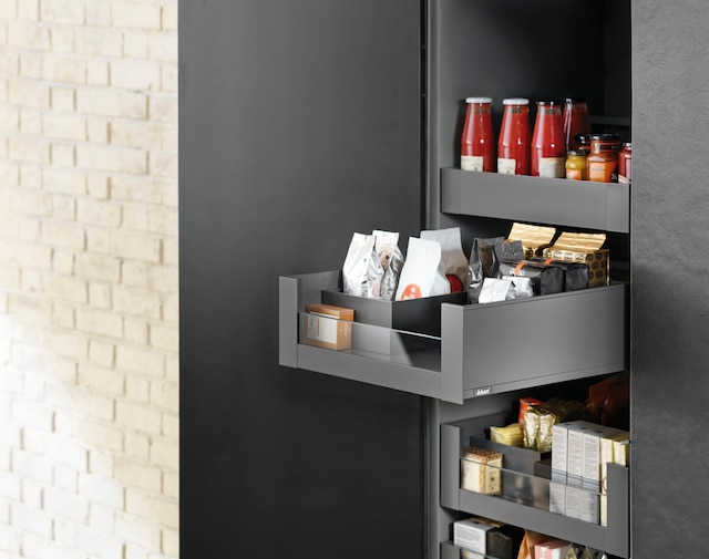 LEGRABOX pure SPACE TOWER complete set 4 inner pull-outs + 1 inner drawer NL = 500 mm, 40 kg, single door