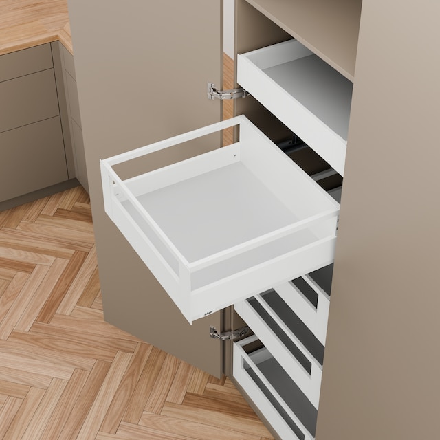MERIVOBOX SPACE TOWER complete set 4 inner pull-outs + 1 inner drawer NL = 500 mm, 40 kg, single door