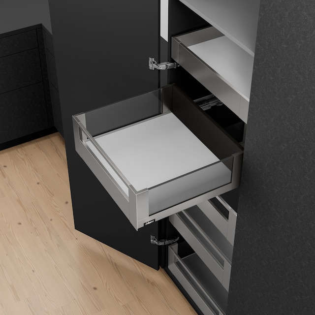LEGRABOX free SPACE TOWER complete set 4 inner pull-outs + 1 inner drawer NL = 550 mm, 70 kg, double door