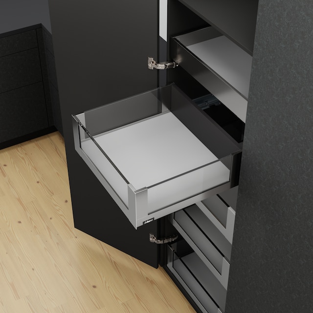 LEGRABOX free SPACE TOWER complete set 4 inner pull-outs + 1 inner drawer NL = 500 mm, 40 kg, single door