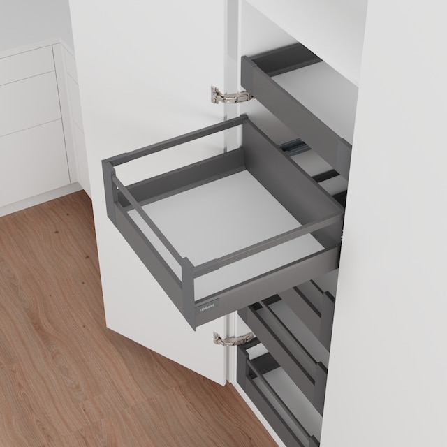 MERIVOBOX SPACE TOWER complete set 4 inner pull-outs + 1 inner drawer NL = 500 mm, 40 kg, single door