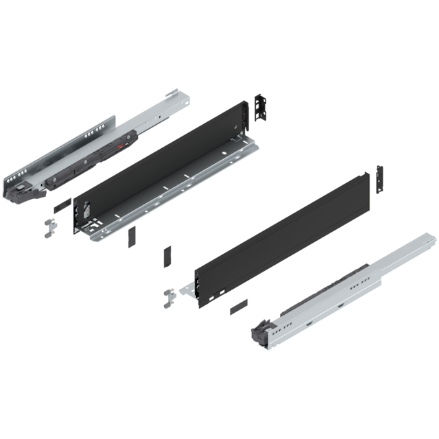 LEGRABOX pure Complete set High fronted pull-out For system height M (106.0 mm)