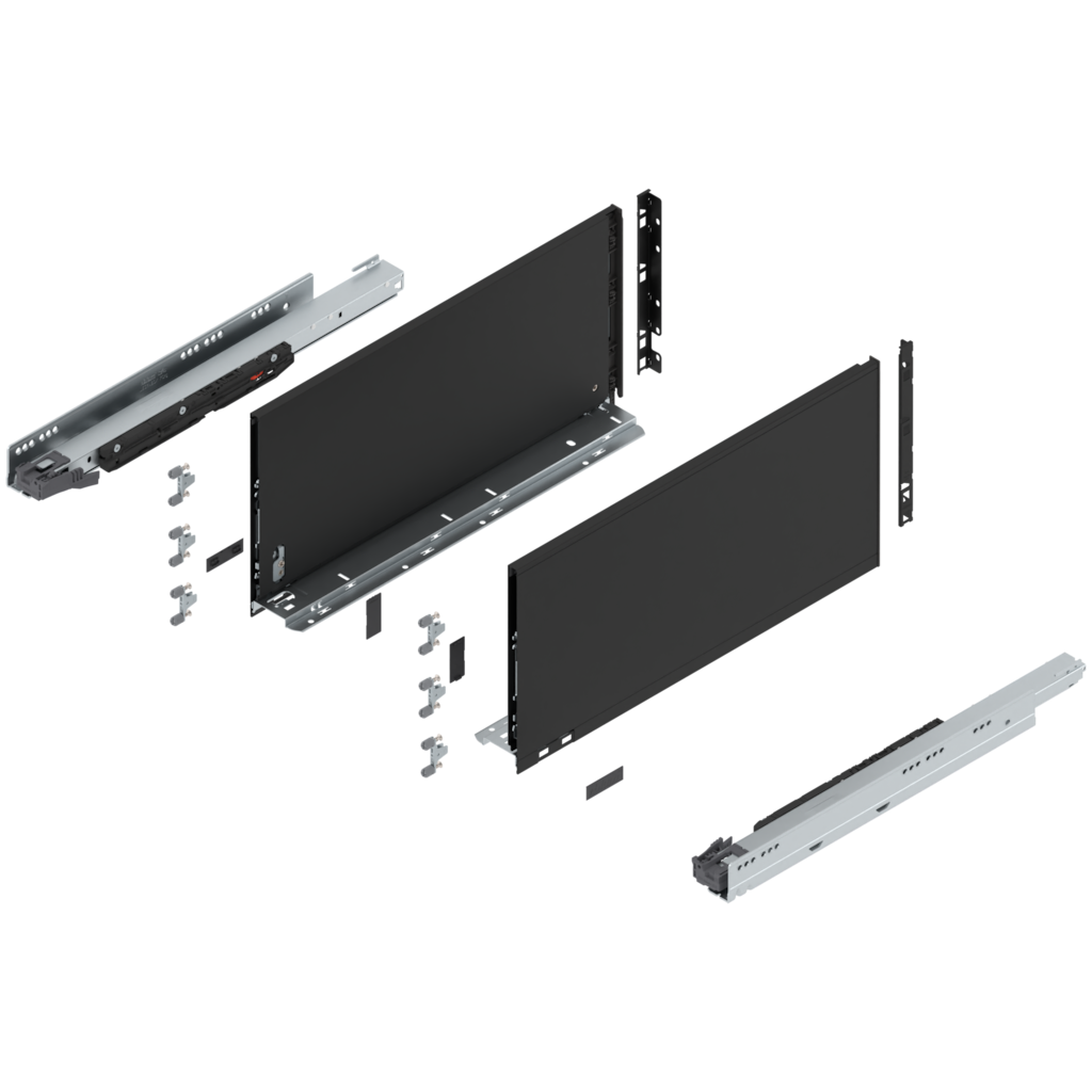LEGRABOX pure Complete set Drawer height F (257.0 mm)