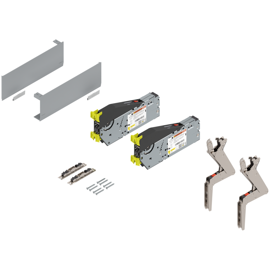 AVENTOS HS top Komple set, endüstriyel ambalaj, Entegre BLUMOTION / SERVO-DRIVE için uygun, gövde yüksekliği 650,0 - 800,0 mm
