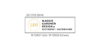 LEGRABOX branding element N, M, K, C, F, logo customised MAGGIE GARDNER DESIGN TM KITCHENS BATHROOMS