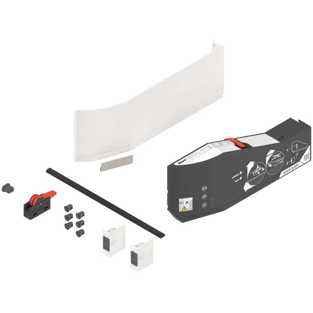 SERVO-DRIVE σετ μονάδας οδηγών πακέτο συστατικών μερών , λευκό/ανοξείδωτο ατσάλι με προστασία κατά των δακτυλικών αποτυπωμάτων, βουρτσισμένο κατά μήκος