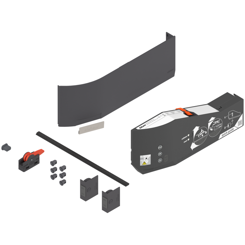 SERVO-DRIVE drive unit set component bundle HF top, HL top, HS top, deep grey/stainless steel brushed lengthwise