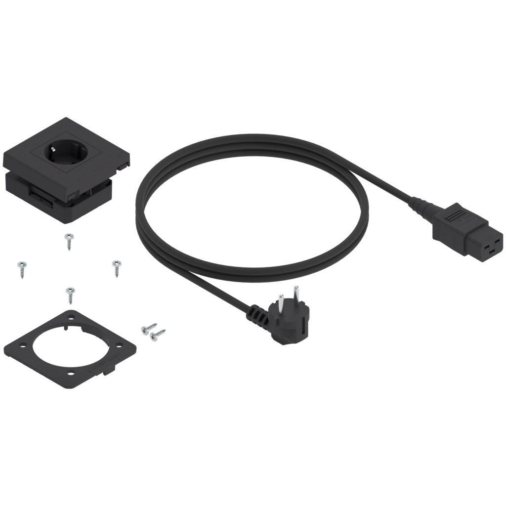 AMPEROS AC power element component bundle, black matt, type of power outlet F