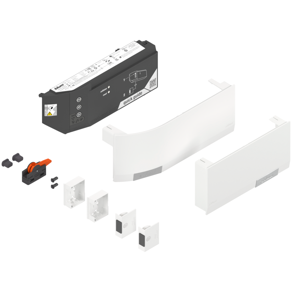 SERVO-DRIVE σετ μονάδας οδηγών πακέτο συστατικών μερών HK top, λευκό/ανοξείδωτο ατσάλι ματ κατά μήκος