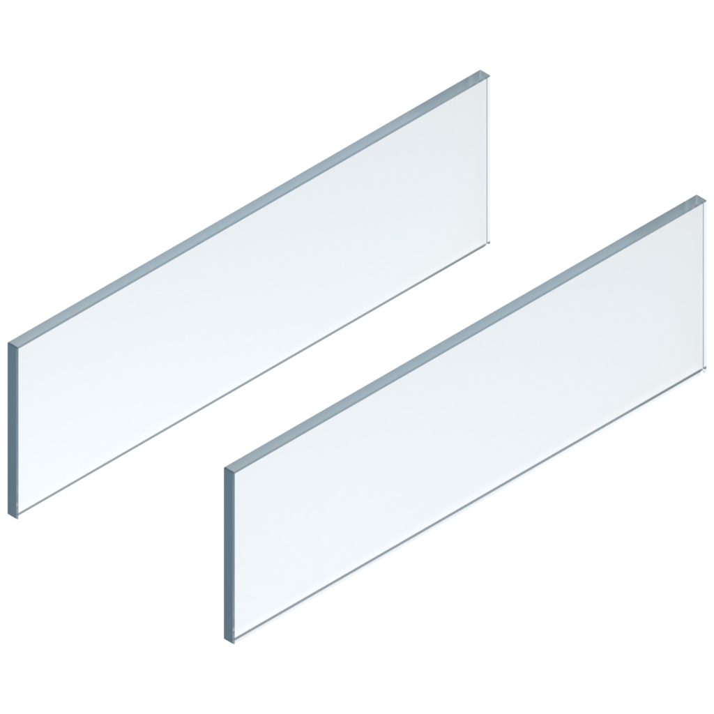 LEGRABOX free design element, side mounted, glass clear, logo plain 
