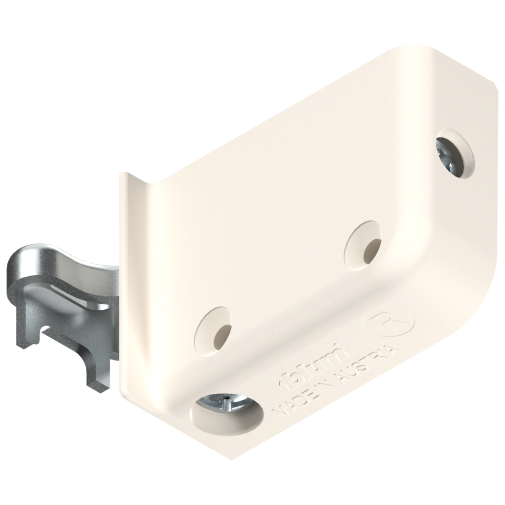 Wall hanging bracket right, for screwing on, RAL 9001 cream