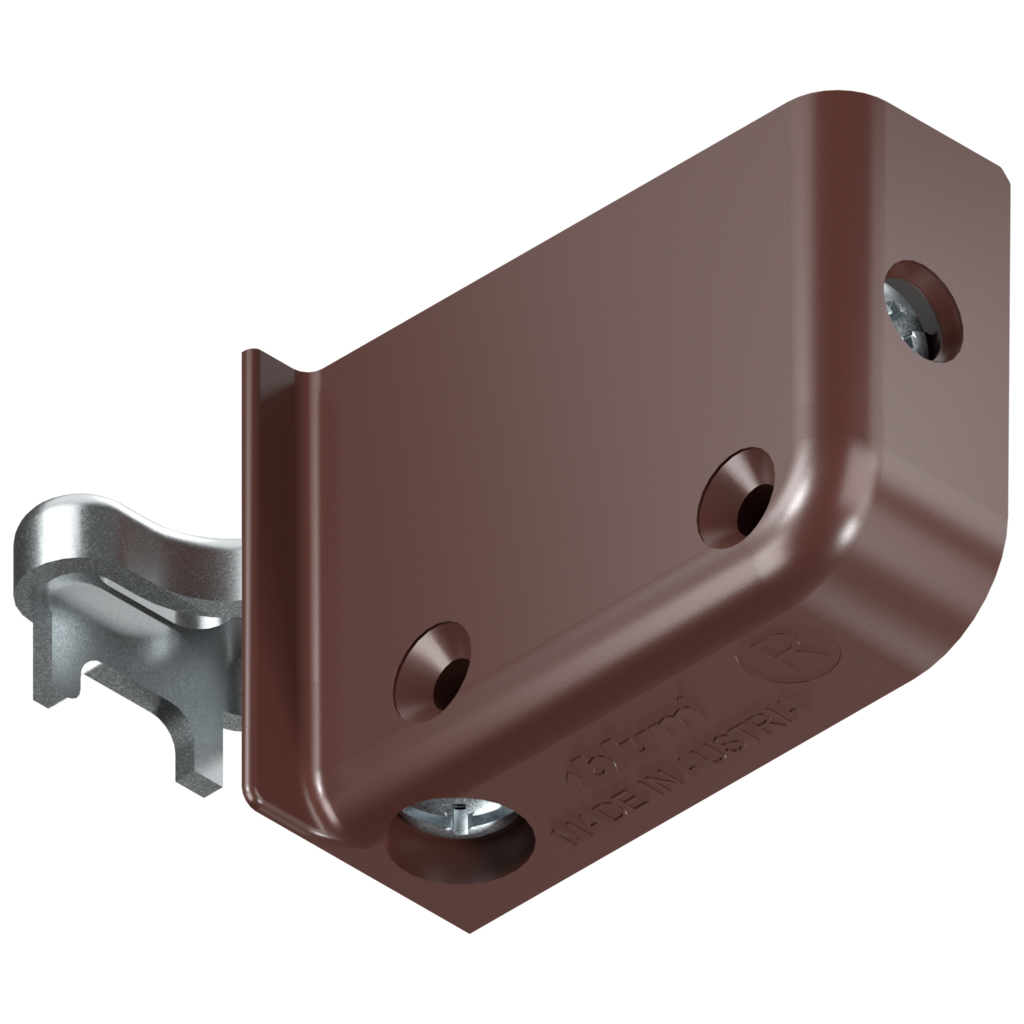 Wall hanging bracket right, for screwing on, brown