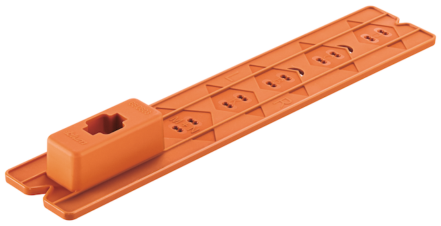 Positioning template for CABLOXX front locking bracket for TANDEMBOX