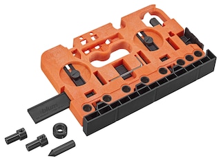 Universal drilling template for box and runner system gallery, lift systems
