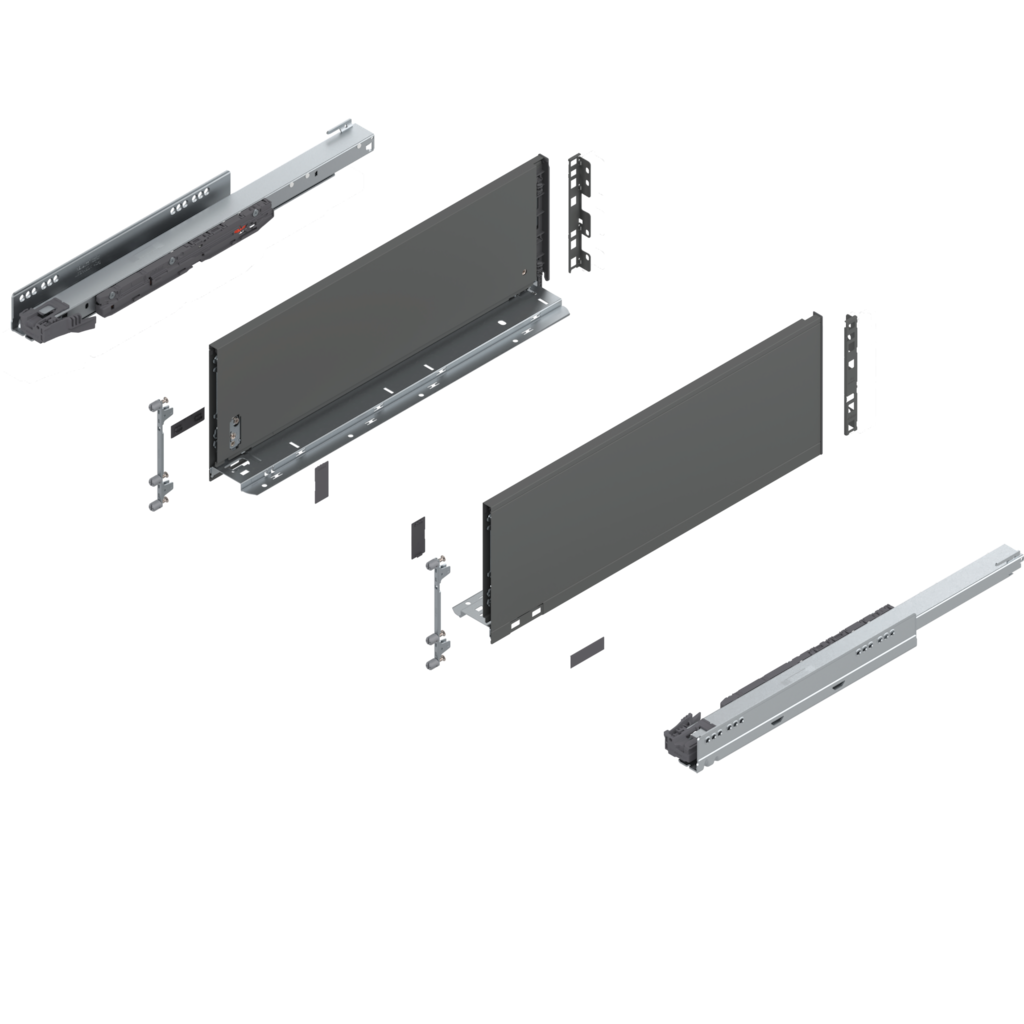 LEGRABOX Set, endüstriyel ambalaj, Çekmece Sistem yüksekliği (yer ihtiyacı) C (193,0 mm), Çekmece yanı 