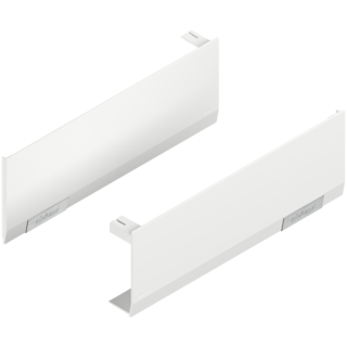 AVENTOS top lift mechanism cover cap set, plain , silk white/stainless steel brushed lengthwise