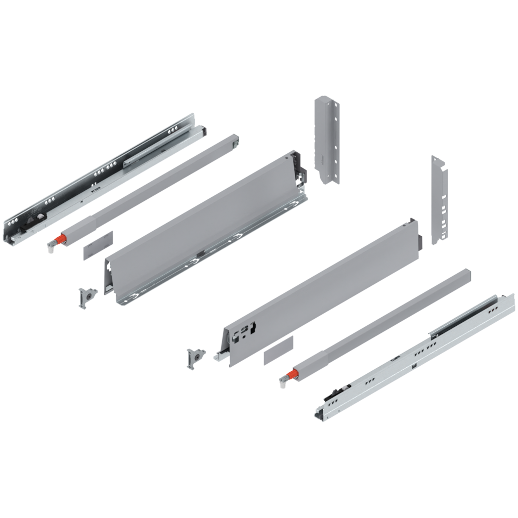 TANDEMBOX Set, Çekmece Sistem yüksekliği (yer ihtiyacı) D (224,0 mm), Tasarım A, Tekli bordür dikdörtgen