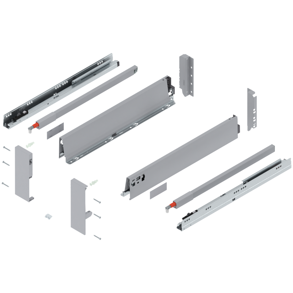 TANDEMBOX Set, İç çekmece Sistem yüksekliği (yer ihtiyacı) D (224,0 mm), Tasarım A, Tekli bordür dikdörtgen