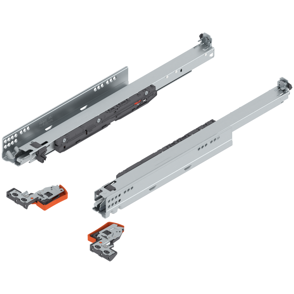 MOVENTO complete set full extension 500 mm, side mounted, dynamic carrying capacity 40 kg