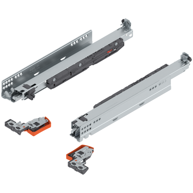 MOVENTO complete set full extension 400 mm, side mounted, dynamic carrying capacity 40 kg
