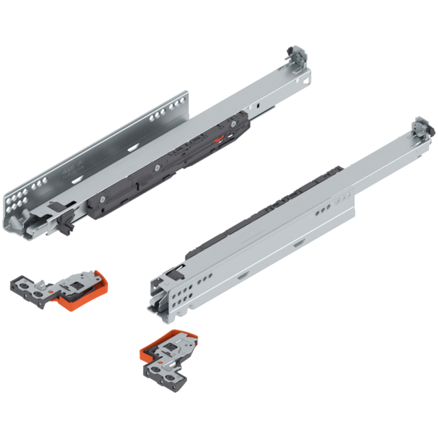 MOVENTO complete set full extension 450 mm, side mounted, dynamic carrying capacity 40 kg