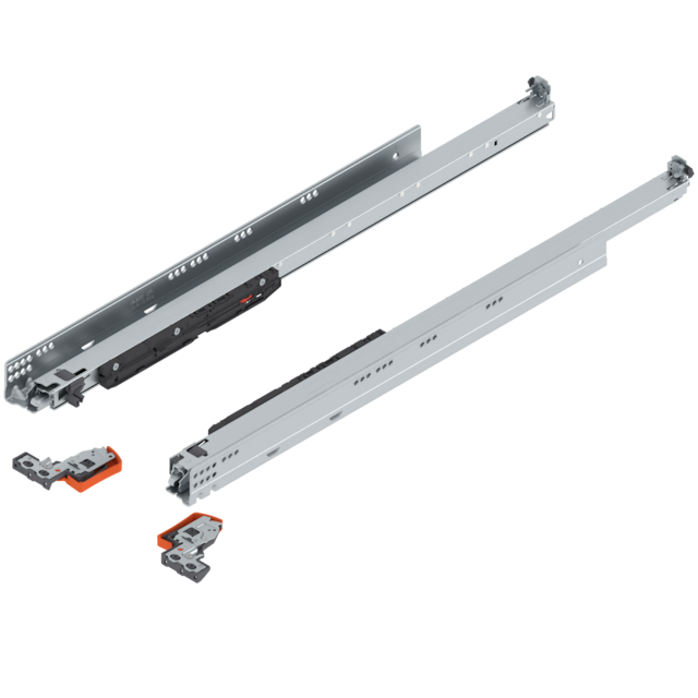 MOVENTO complete set full extension 750 mm, side mounted, dynamic carrying capacity 60 kg