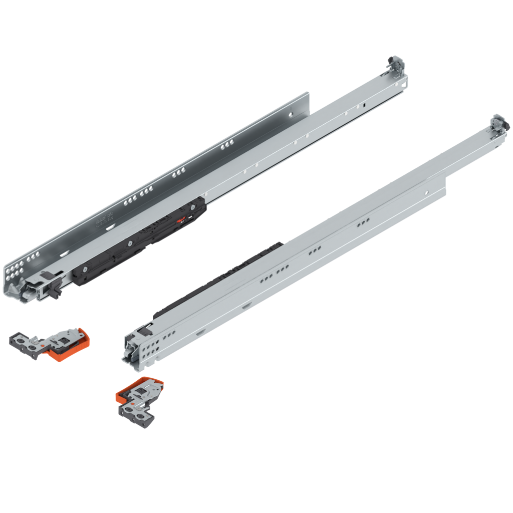 MOVENTO complete set full extension 750 mm, side mounted, dynamic carrying capacity 60 kg
