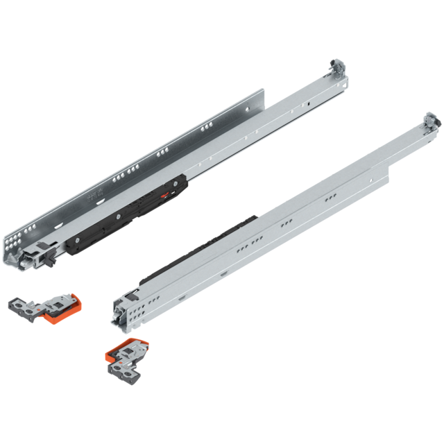 MOVENTO complete set full extension 700 mm, side mounted, dynamic carrying capacity 60 kg